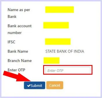 PF Me Bank Account Change submit