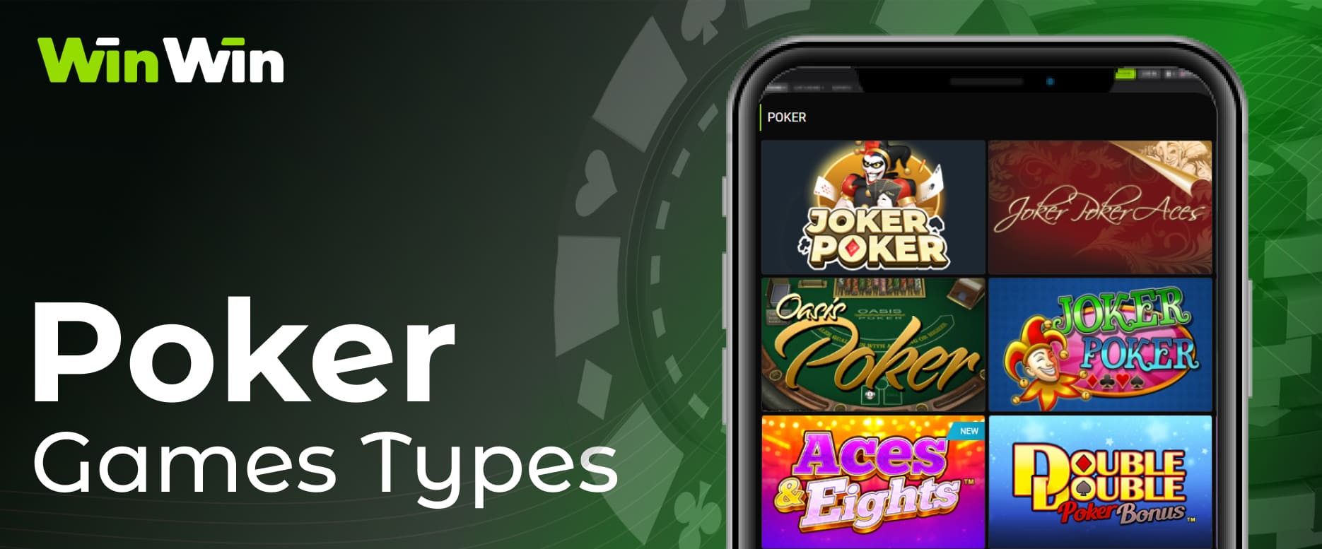 Winwin India Poker casino games on the platform: general information about the games and what types there are